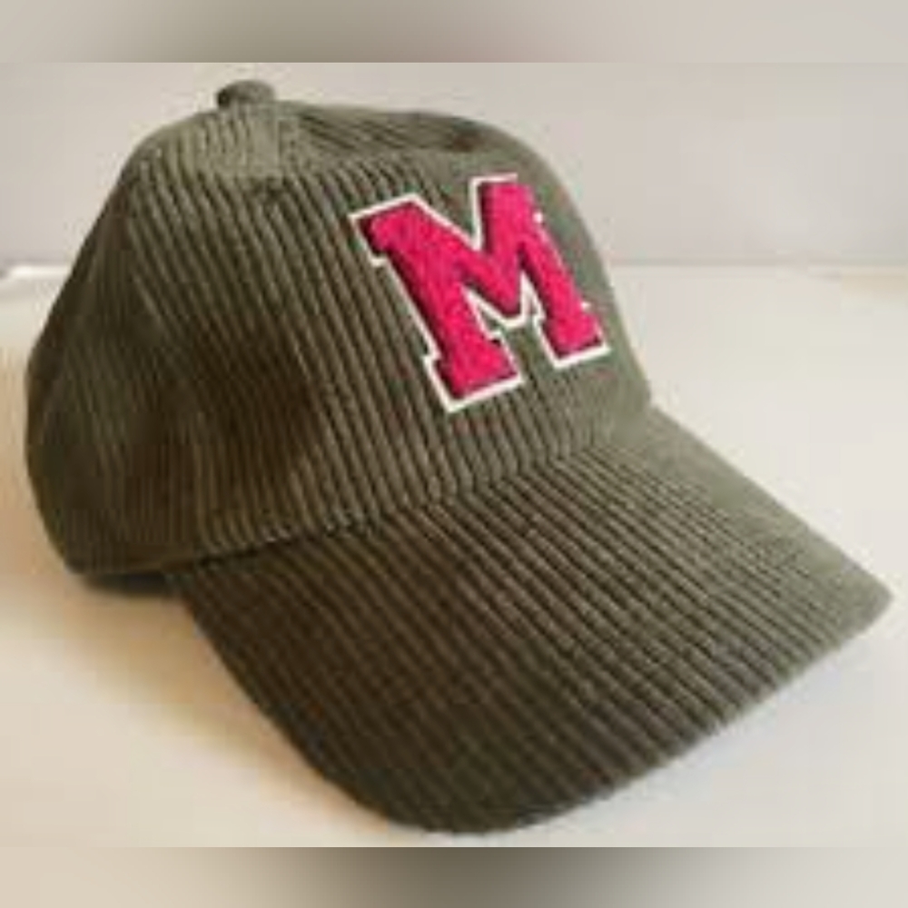 Olive Green hat w/ pink M